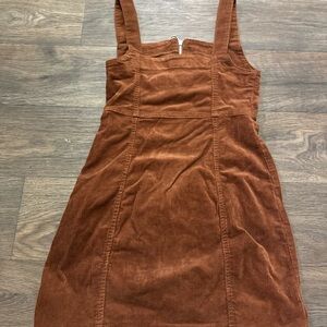 Denim&Co Brown Corduroy Mini Dress